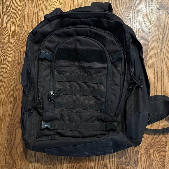 S.O.C Tactical Backpack Mens Black Pockets Adjustable Strap bag